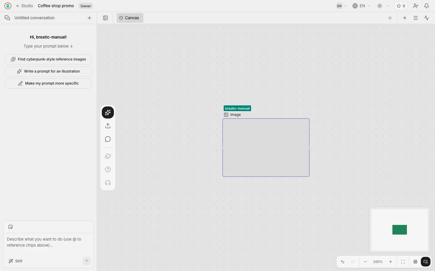 The node turned into a grey gradient with a green owner label